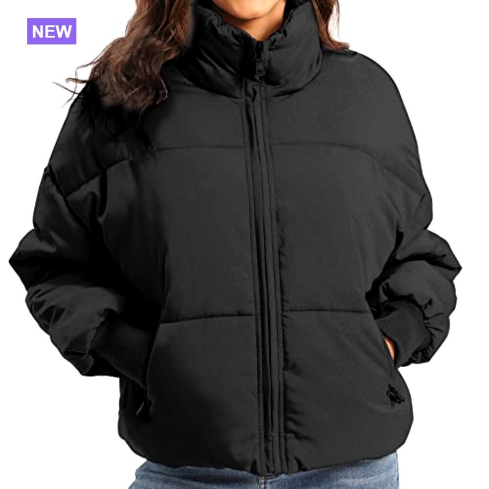 Quilted Down Puffer Jacket, Polyester Windproof W… - image 3